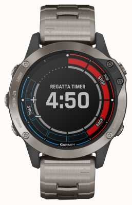 Garmin Quatix 6 Sapphire | Titanium Grey Strap GPS Marine Watch 010-02158-95