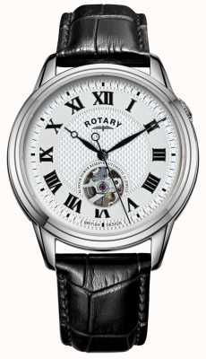 Rotary Cambridge Automatic | Black Leather Strap | Silver Dial GS05365/70