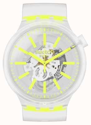 Swatch YELLOWINJELLY | Big Bold | Clear Strap Watch SO27E103