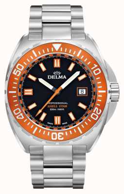Delma Shell Star Quartz | Stainless Steel Bracelet | Orange Bezel 41701.676.6.151