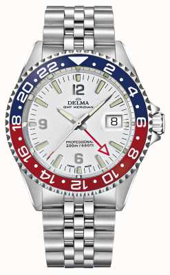Delma Quartz GMT | Two-Tone Bezel | Stainless Steel Bracelet | 41701.648.6.P014