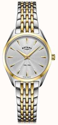 Rotary Ultra Slim Women's Two Tone Bracelet Watch LB08011/02