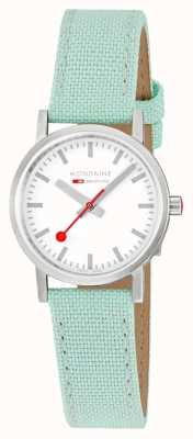 Mondaine Ex-Display | Classic 30mm | Neo-Mint Textile Strap | White Dial | A658.30323.17SBQ-EXDISPLAY