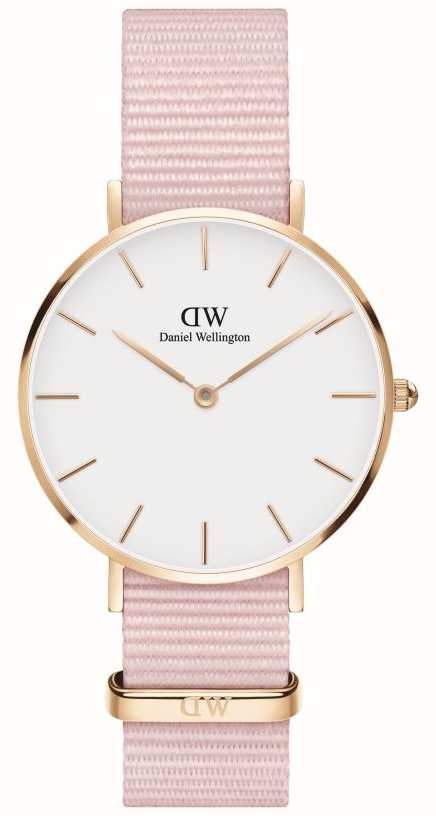 trend at tiltrække Gå rundt Daniel Wellington Petite 32 Rosewater | Pink Fabric Strap | White Dial  DW00100317 - First Class Watches™ HKG