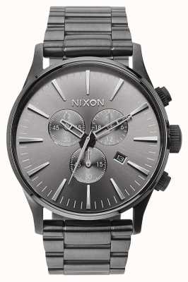 Nixon Sentry Chrono | All Gunmetal | Gunmetal IP Steel Bracelet | Gunmetal Dial A386-632-00