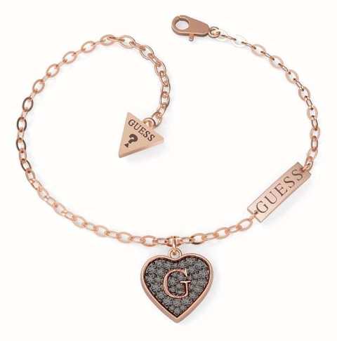 guess charm bracelet rose gold