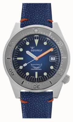 Squale 1521 Blue Ray | Blue Dial | Blue Leather Strap 1521PROFSS-CIN20RZBL