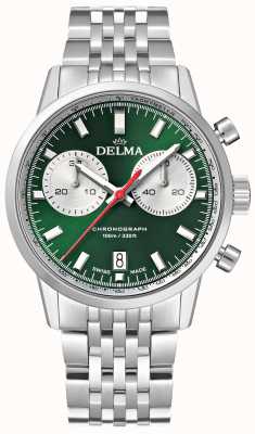 Delma Continental Chronograph | Stainless Steel Bracelet | Green Dial 41701.704.6.141