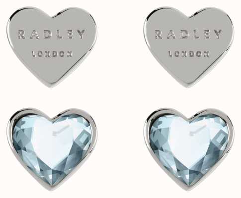 Radley Jewellery Love Heart | Silver-Toned Heart Stud Earrings | Set RYJ1157S-CARD