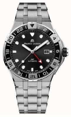 Maurice Lacroix Aikon Venturer GMT | Stainless Steel Bracelet | Black Dial AI6158-SS002-330-1