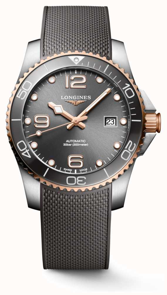 longines hydroconquest grey rubber strap