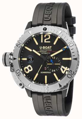 U-Boat Sommerso | Black Rubber Strap Watch 9007/A