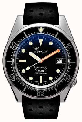 Squale 1521 BLACK BLASTED | Automatic | Black Dial | Black Silicone Strap 1521BKBL.NT-CINTRB20