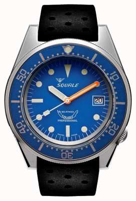 Squale BLUE BLASTED | Automatic | Blue Dial | Black Silicone Strap 1521BLUEBL.NT-CINTRB20