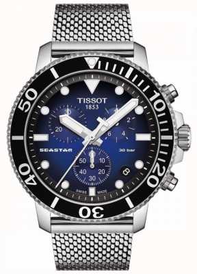 Tissot Seastar 1000 | Chronograph | Blue Dial | Stainless Mesh T1204171104102