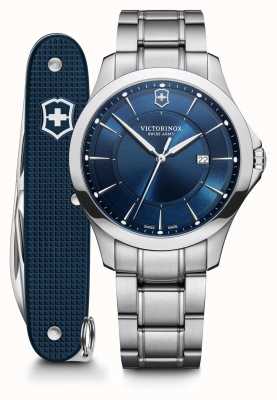 Victorinox | Alliance SET | Men's | Stainless Steel Bracelet | Blue Dial | Swiss Army Knife 241910.1
