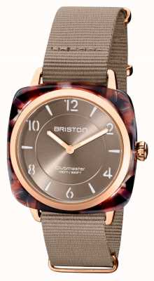 Briston Clubman Chic | Rose Gold 36mm Taupe Dial | Taupe Nato Strap 21536.PRA.UBR.30.NT