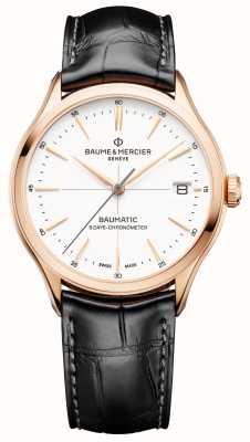 Baume & Mercier Clifton Baumatic Chronometer (39mm) Blanc Cassé Dial / Black Alligator Leather Strap M0A10469
