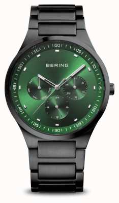 Bering Classic | Men's | Brushed Black | Green Dial 11740-728