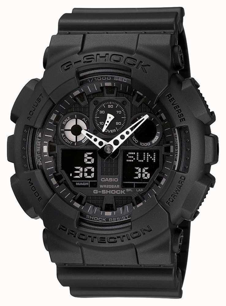 Verdikken duim een andere Casio G-Shock Chronograph Alarm Black GA-100-1A1ER - First Class Watches™  HKG