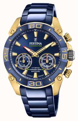 Festina Chrono Bike 2021 Connected Special Edition Hybrid Blue and Yellow Gold F20547/1