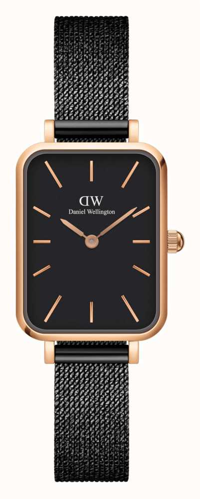 aanraken Editie hoe te gebruiken Daniel Wellington Women's Rectangular Rose-Gold And Black Watch DW00100433  - First Class Watches™ HKG
