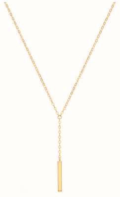 James Moore TH 9ct Yellow Gold Drop Bar Necklace NK1607