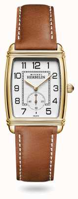 Herbelin Men's Art Deco Watch Brown Leather Strap 10638/P22GO
