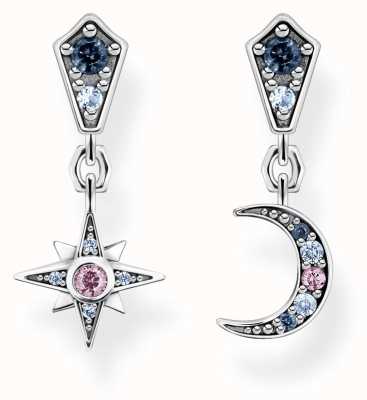 Thomas Sabo Royalty | Sterling Silver Magic Star Stud Earrings | Moon & Star H2207-945-7