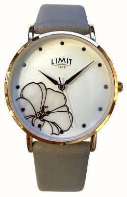 Limit Flower Detail White Dial / Grey Leather 60135.73