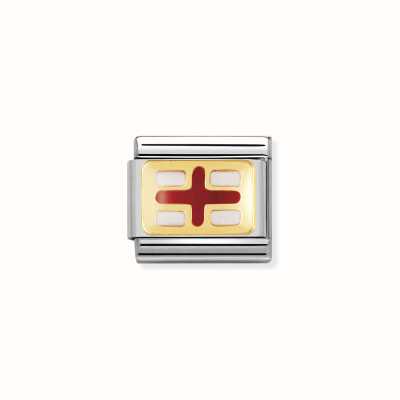 Nomination COMPOSABLE Classic EUROPE FLAG In Stainless Steel With Enamel And 18k Gold ENGLAND 030234/08