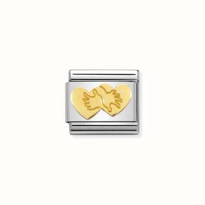 Nomination Composable Classic SYMBOLS And Steel And 18k Gold Hearts Hug 030162/60