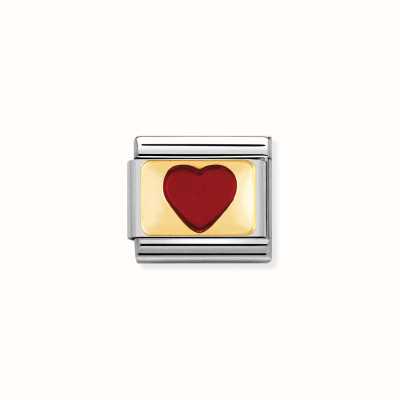 Nomination Composable Classic PLATES Steel Enamel And 18k Gold Red Heart 030206/33