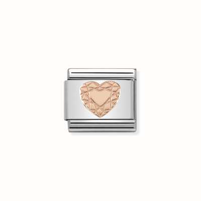 Nomination Composable Classic SYMBOLS Stainless Steel And Gold 9k Diamond Heart 430104/19