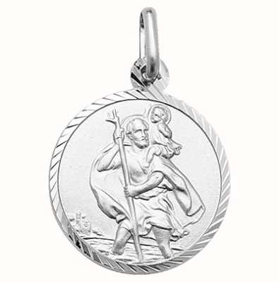 James Moore TH Silver Round Dia Cut Edge St Christopher Coin Pendant G6960