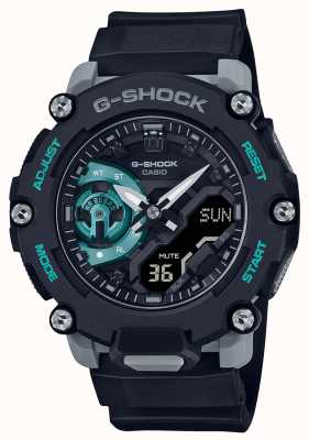 Casio G-Shock Carbon Core Guard Black and Turquoise Watch GA-2200M-1AER
