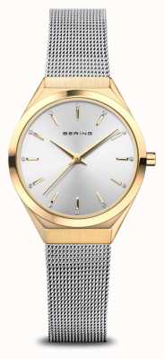Bering Ultra Slim | Sunray Dial | Milanese Strap | Polished Gold Stainless Steel Case 18729-010