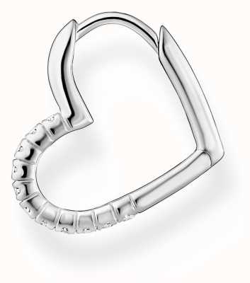 Thomas Sabo Sterling Silver Crystal Set Heart-Shaped Single Hoop Earring CR693-051-14