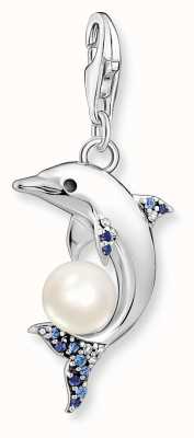 Thomas Sabo Dolphin & Pearl Charm - 925 Sterling Silver, Blue Stones 1889-664-7