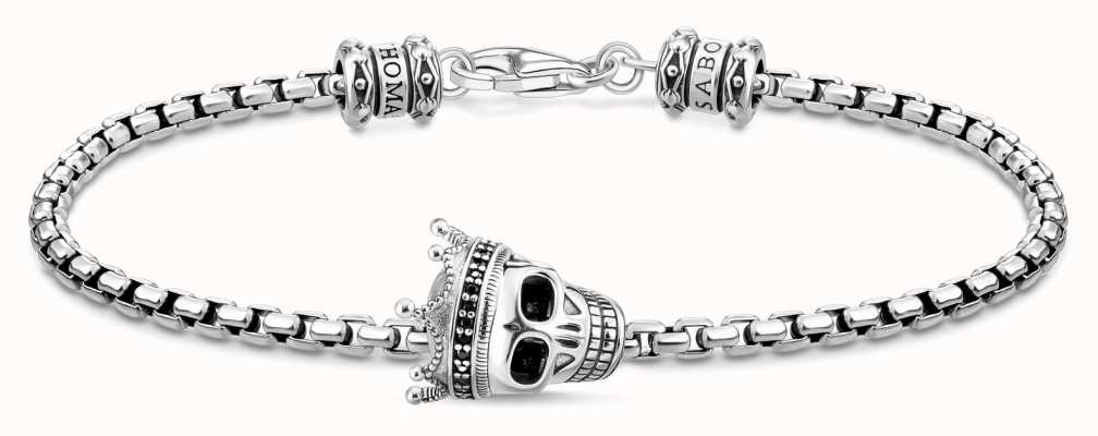 Thomas Sabo Venetian Skull Crown Sterling Silver Bracelet 16cm A2056-643-11-L16