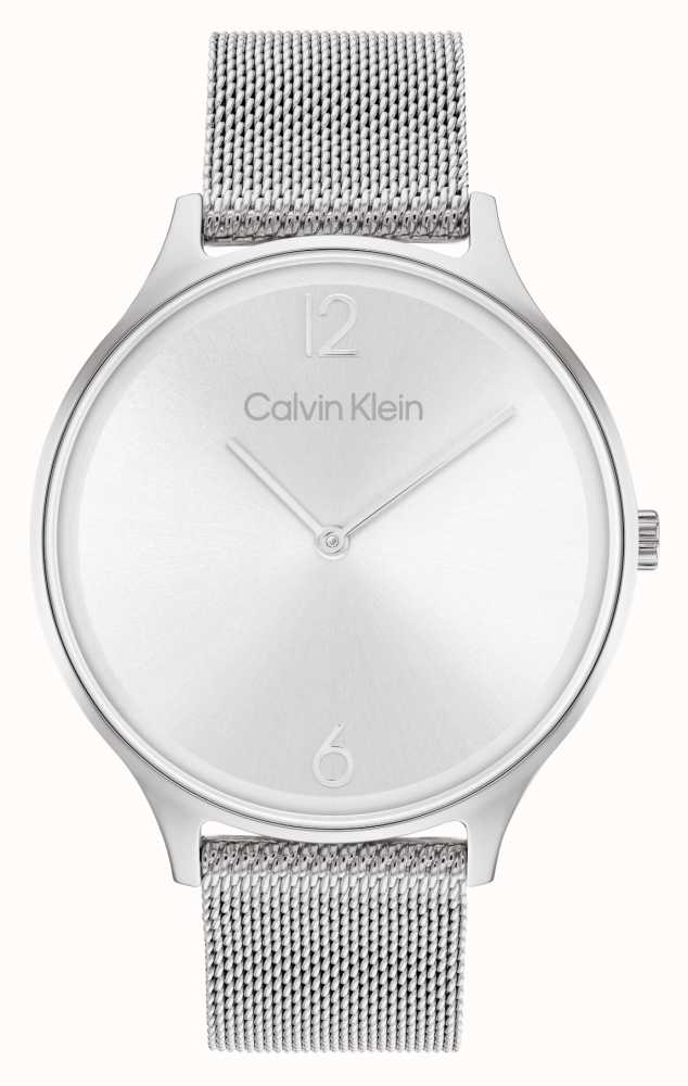 Calvin Klein 2H Silver Dial Stainless Steel Mesh Bracelet 25200001 - First  Class Watches™ HKG
