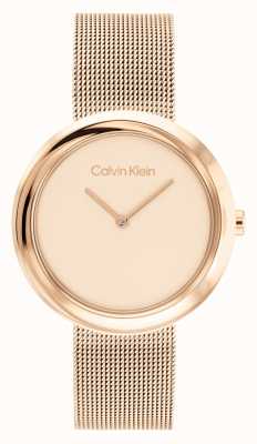 Calvin Klein Women's Rose Gold Dial | Rose Gold Stainless Steel Mesh Bracelet 25200013