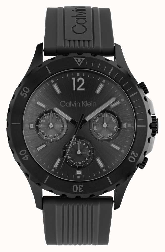 calvin klein black chronograph watch