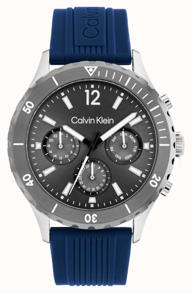 Calvin Klein Men's Chronograph Watch Blue Silicone Strap 25200120 - First  Class Watches™ HKG