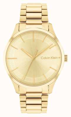 Calvin Klein Gold Sunray Dial | Gold Stainless Steel Bracelet 25200043