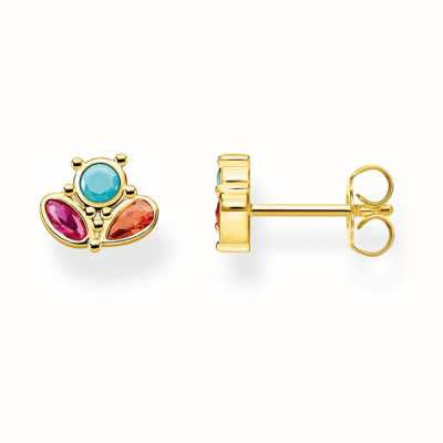 Thomas Sabo Gold Plated Rainbow Crystal Stud Earrings SCH150332