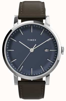 Timex Midtown | Blue Dial | Brown Leather Strap TW2V36500