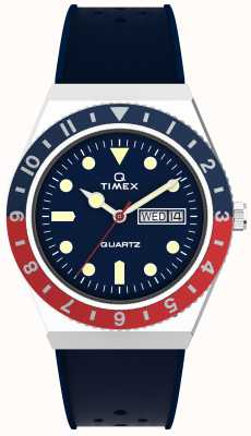 Timex Q Timex Two Tone Red and Blue Bezel Watch TW2V32100
