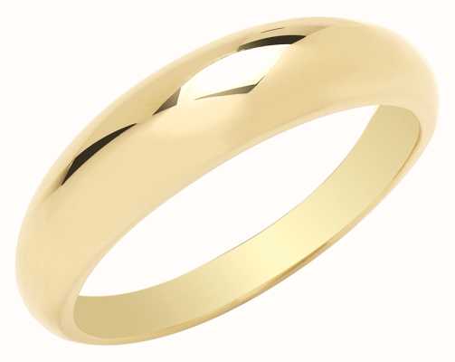 James Moore TH 9ct Yellow Gold Plain Domed Ring Size O RN1656/O