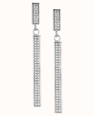 James Moore TH Silver Moon Dust Square Drop Earrings G51135